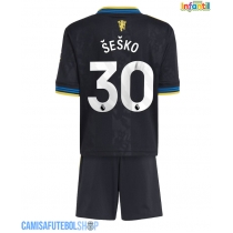 Camisa de time de futebol Manchester United Benjamin Sesko #30 Replicas 3º Equipamento Infantil 2025-26 Manga Curta (+ Calças curtas)